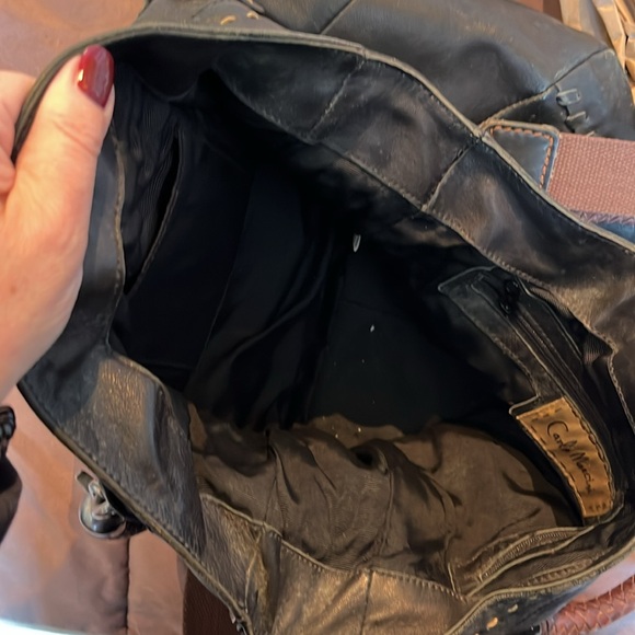 Carla Mancini leather satchel with braided straps and hand stitching - Picture 4 of 5